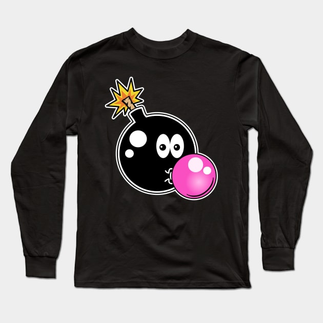 Bomb Bubble Gum Chewing Gum Retro Vintage Style Long Sleeve T-Shirt by Kuehni